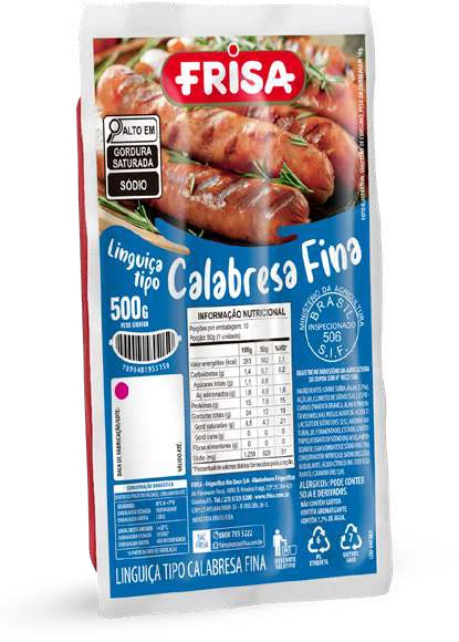Embalagem linguiça fina calabresa Frisa